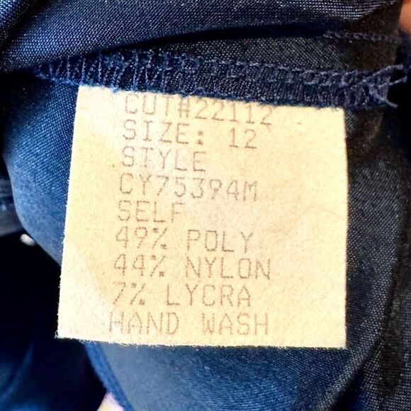 Tadashi Collection Shoji Navy Taffeta Collard Sleeveless Cocktail Midi Dress 12 - Picture 4 of 8